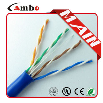 CAT5 CAT6 Solid Unshielded Twisted Pair Cable , CAT5 Plenum Rated Cable 350MHz 4PR UTP 24AWG Solid Bare Copper 1000ft Pull Box